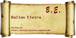 Ballon Elvira névjegykártya